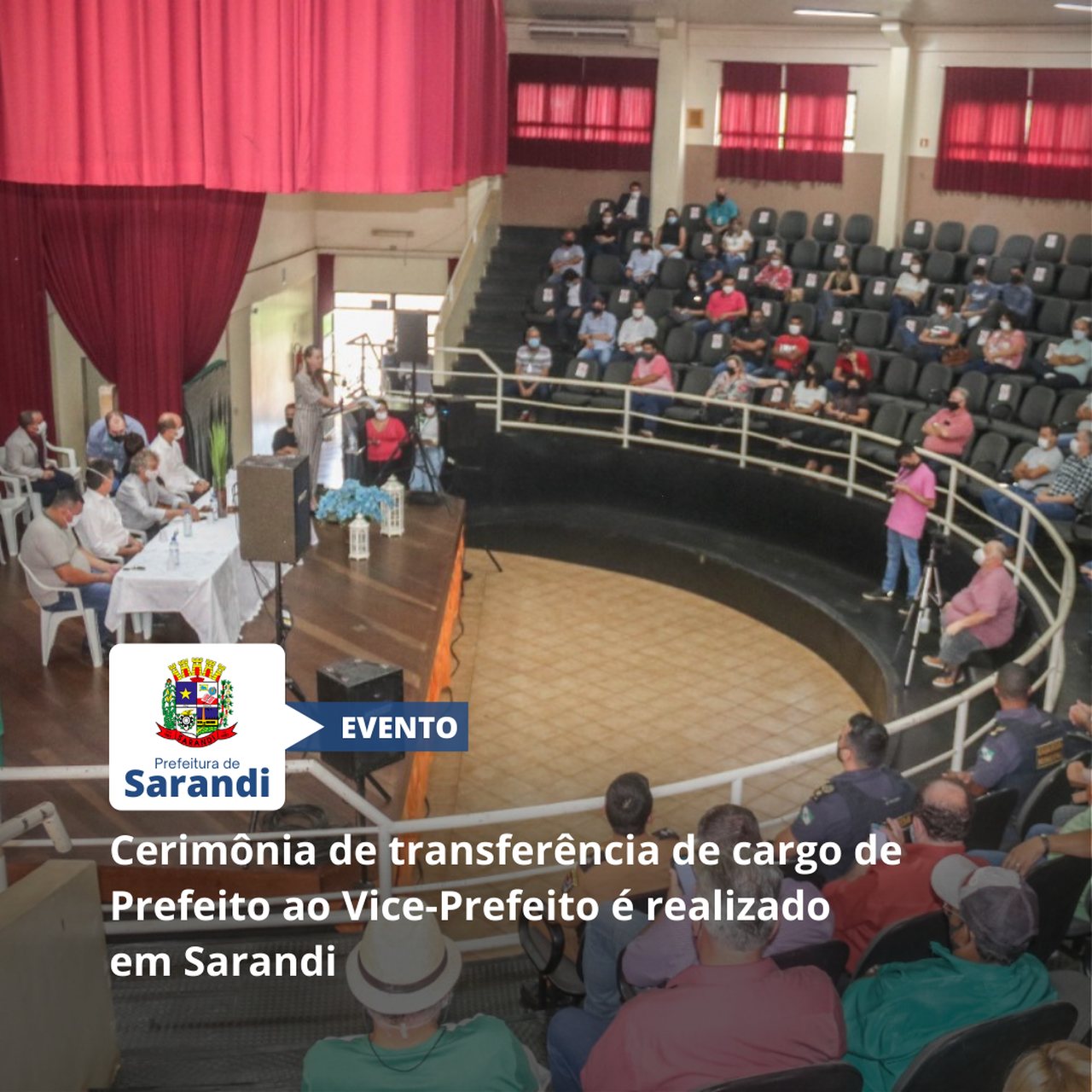 Cerimônia de transferência de cargo de Prefeito ao Vice-Prefeito é realizado em Sarandi